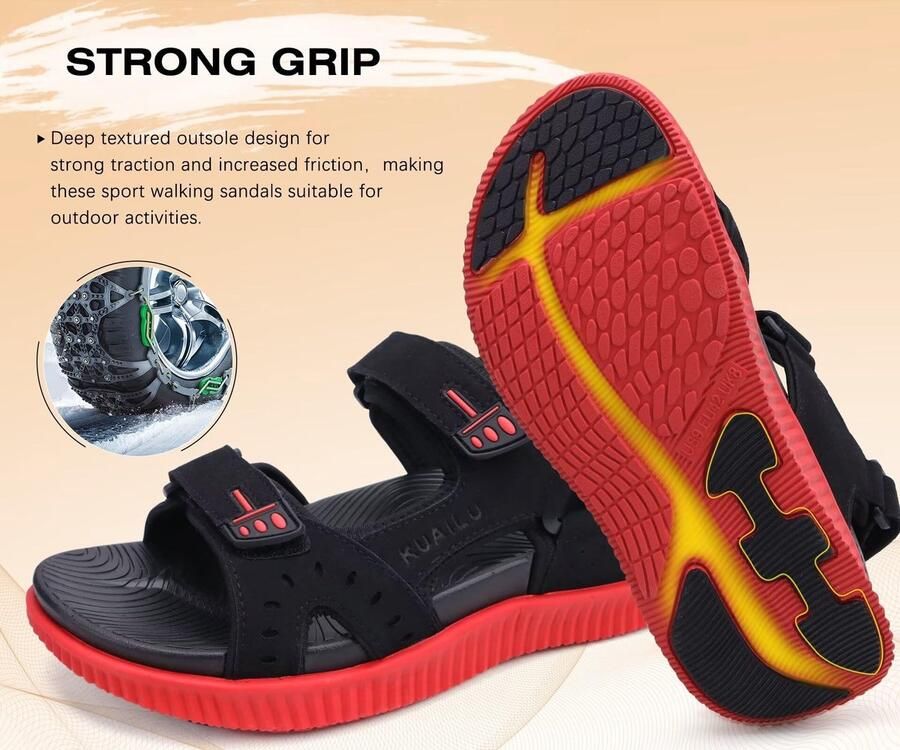SolidKeus Heren Sandalen met Orthopedische Ondersteuning