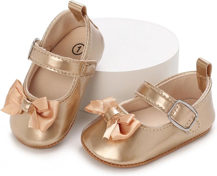 Omgoods Mary Jane Baby Schoenen Antislip voor Eerste Stappen Goud