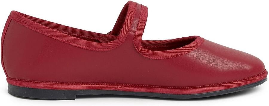 Omgoods Mary Jane Flats Rode Vegan Leer met Gesp
