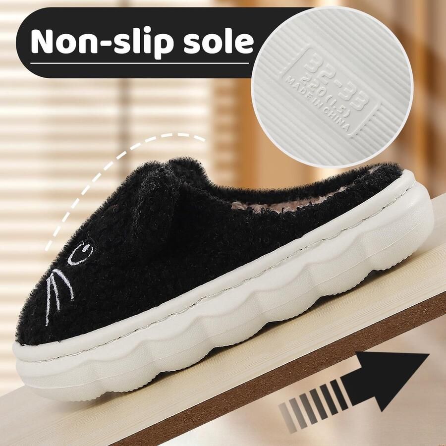 Omgoods Meisjes Katten Slippers voor Binnen met Pluche