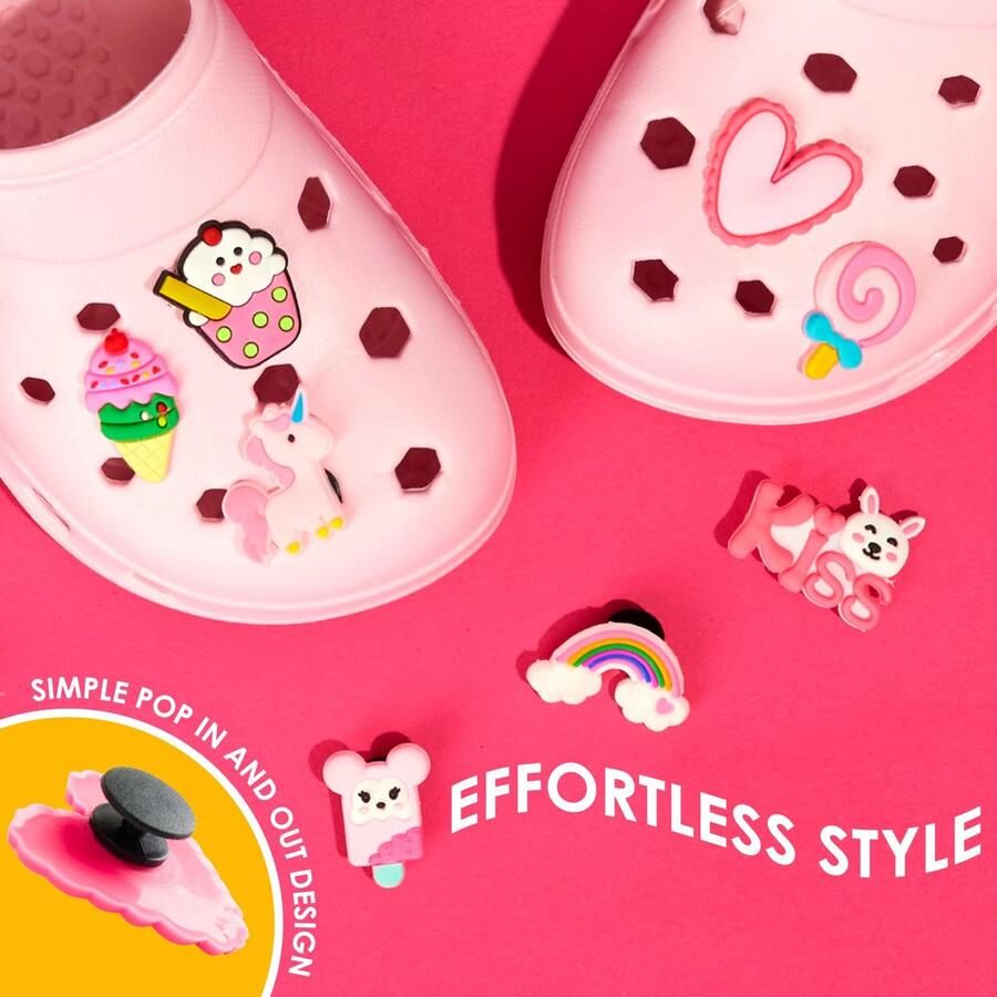 Omgoods Meisjes Klompen met Verwijderbare Rubber Charms