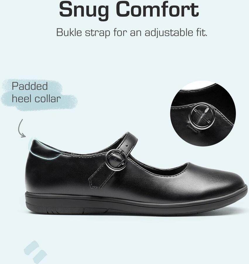 Omgoods Meisjes Mary Jane Flats voor School Elegant en Waterdicht