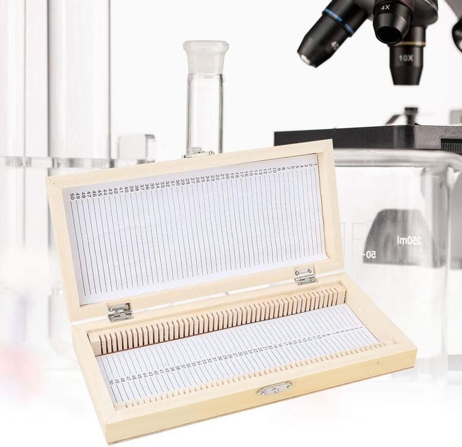 Omgoods Microscoop Slides Opbergdoos Houten Slide Opslagdoos