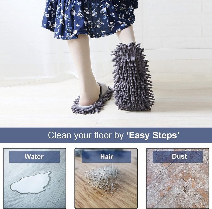 Omgoods Microfiber Schoonmaak Slippers voor Vloeren