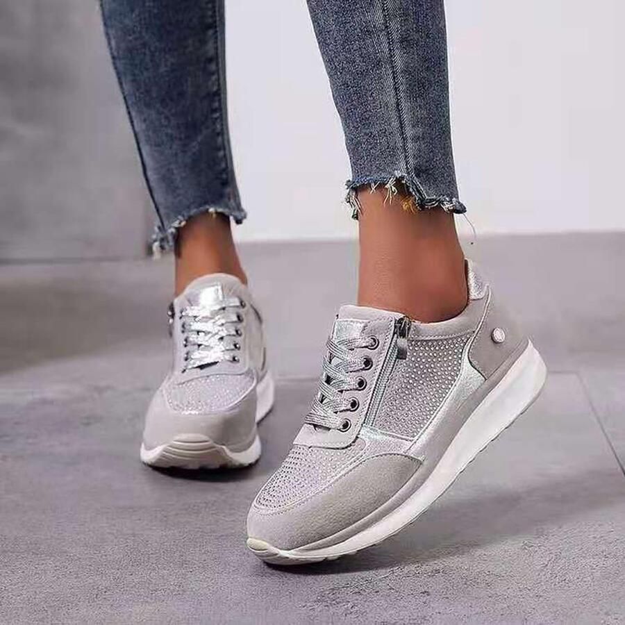 Omgoods- Orthopedische Sneakers met Ritssluiting Casual Sneakers Boogondersteuning Ademend Comfortabel Ronde Neus Wandelschoenen