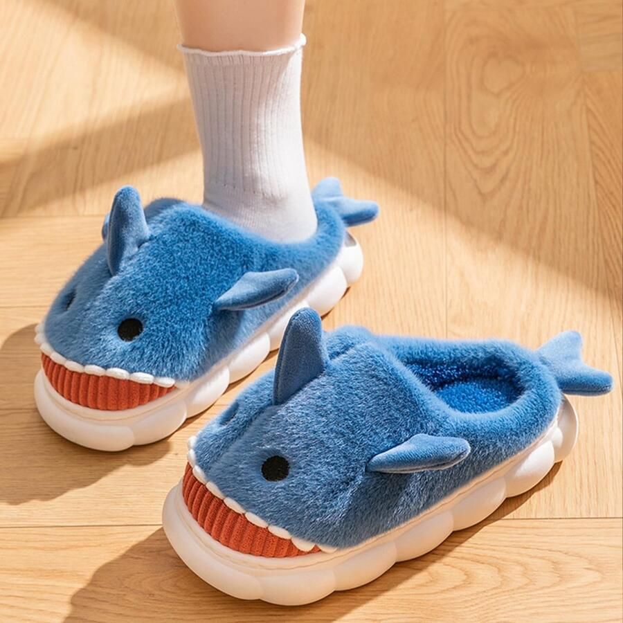 Omgoods Pluche Haai Slippers met Geheugenfoam voor Thuis