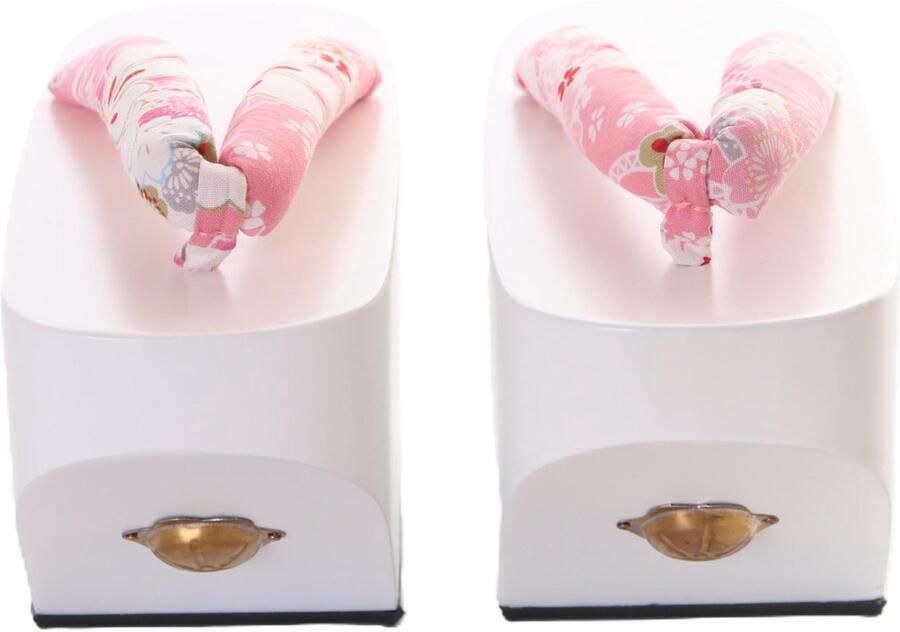 Omgoods Roze Sakura Bloemen Houten Geta Sandalen met Plateau