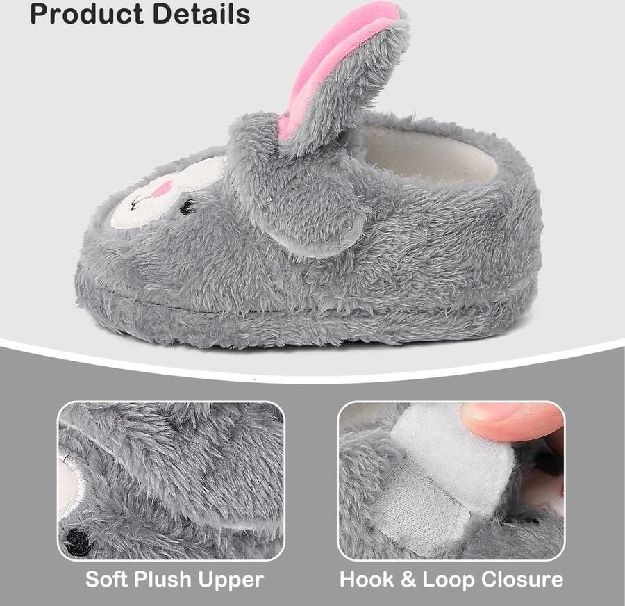 Omgoods Schattige Pluche Slippers voor Meisjes met Antislip Onderzijde