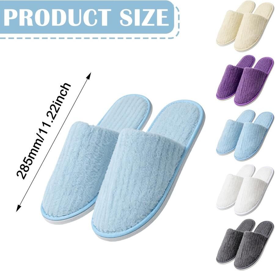 Omgoods Set van 10 Kleurige Gasten Slippers met Gesloten Neus