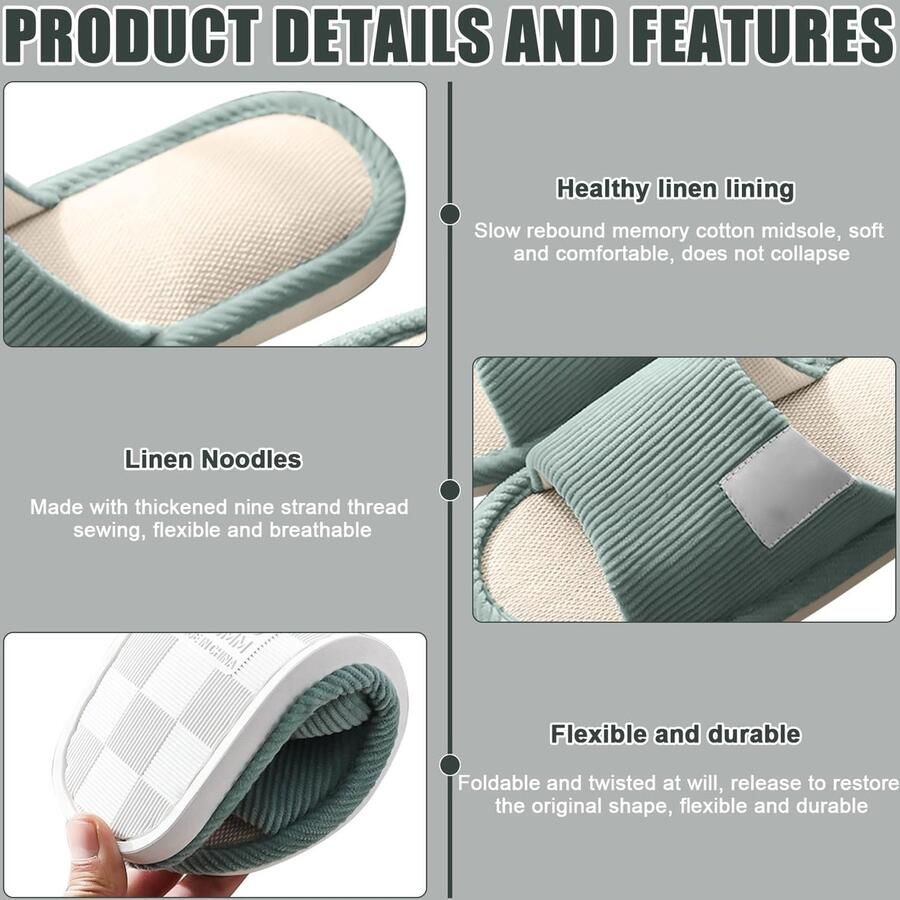 Omgoods Set van 4 Unisex Hotel Slippers Wasbare Gasten Slippers