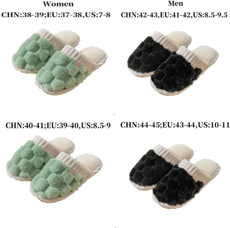 Omgoods Set van 4 Warme Slippers voor Gasten Wasbaar en Antislip