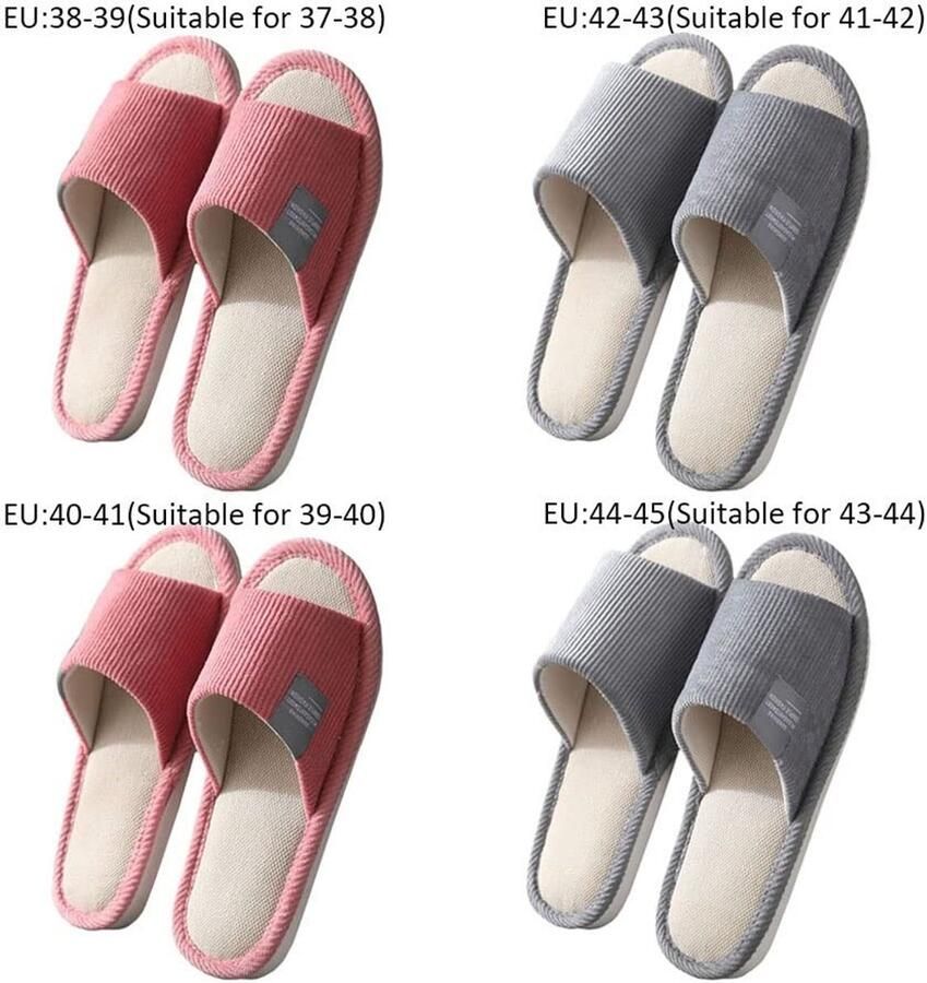 Omgoods Set van 4 Wasbare Slippers voor Binnen