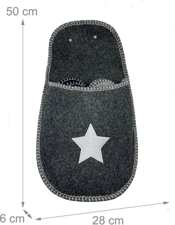 Omgoods Set van 6 Vilt Slippers met Antislip Zolen