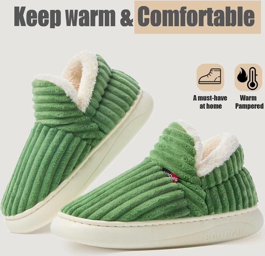 Omgoods- Slippers Dames Antislip Fuzzy Pantoffels Lichtgewicht Sloffen Warm Pluche Memory Foam Inlegzolen