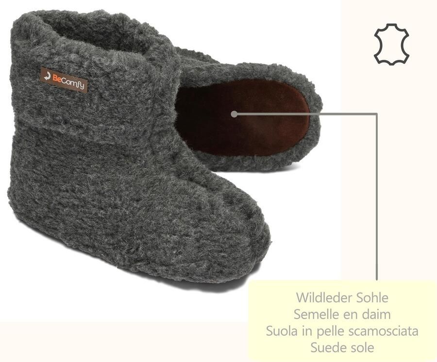 Omgoods Unisex Slippers van Wol voor Winter
