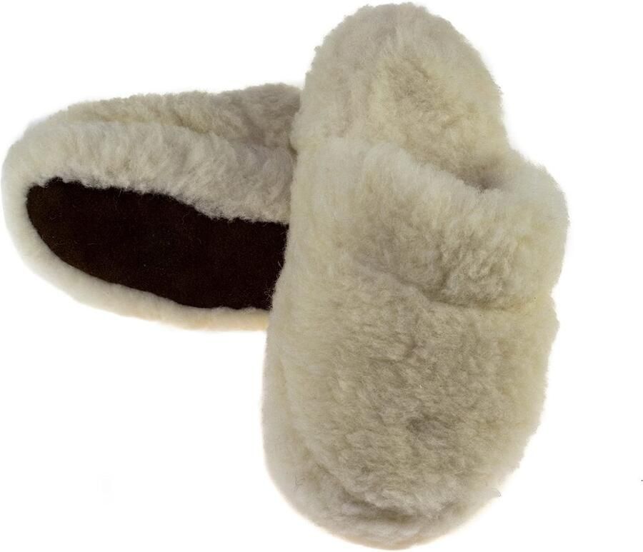 Omgoods Unisex Zachte Wol Slippers met Robuuste Leren Zool