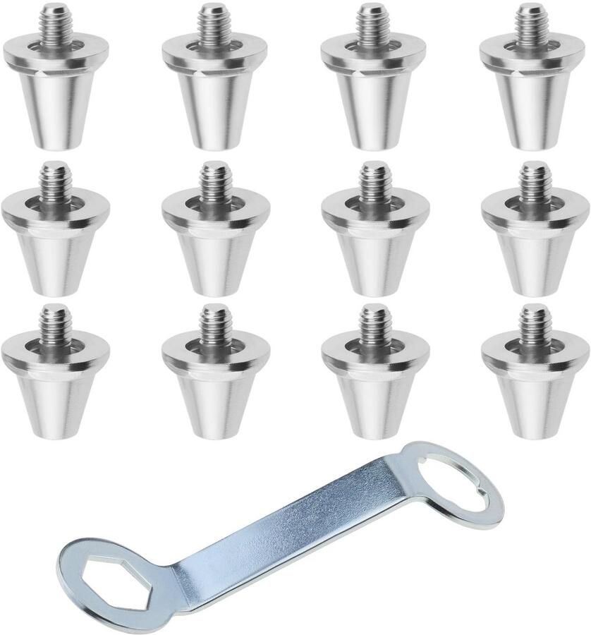 Omgoods- Voetbalschoen Studs 12 Stuks Aluminium Legering Conische Noppen Compatibel met Nike Puma New Balance Lichtgewicht Duurzaam Voetbalschoenen