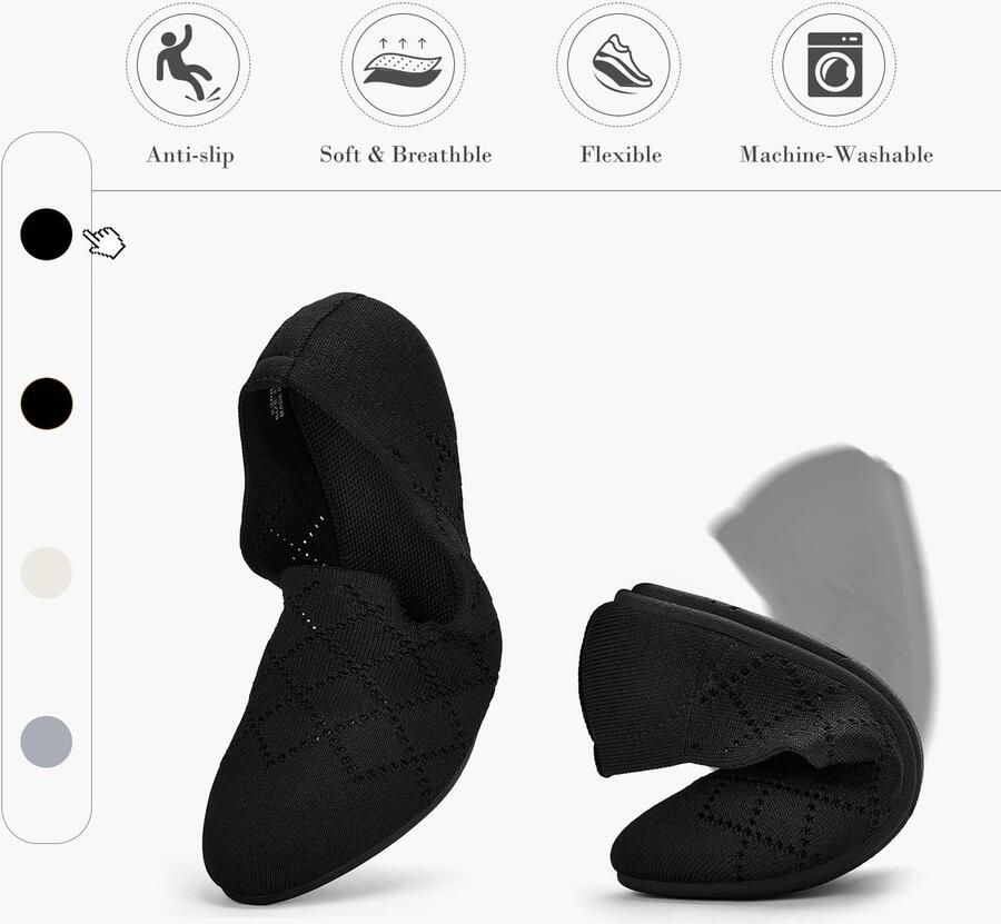 Omgoods Dames Ballerina Slip-On Schoenen met Puntige Neus en Comfortabel Design
