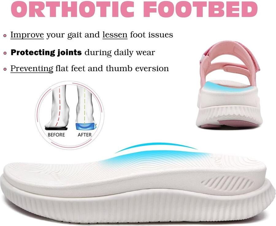 Omgoods Vrouwen Sport Sandalen met Orthopedische Ondersteuning Lichtgewicht en Verstelbaar