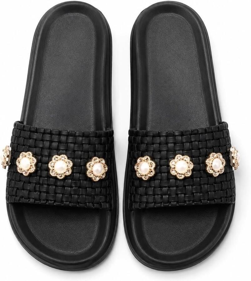 Omgoods Vrouwen Zomer Sandalen met Elegante Woven Band en Dikke Zool