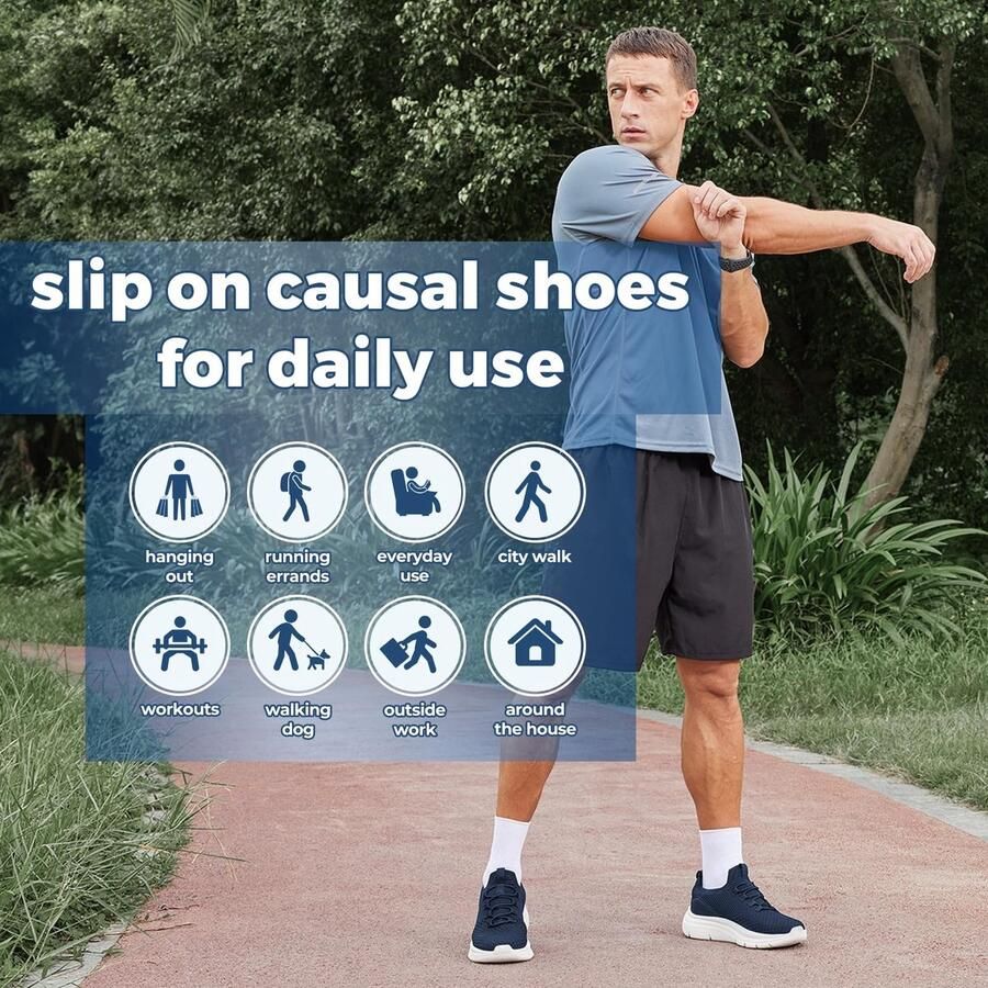 Omgoods- Wandelschoenen Extra Breed Slip-On Sportschoenen Lichtgewicht Ademend Comfortabele Schoenen Brede Teen Box Ondersteunende Technologie Sneakers