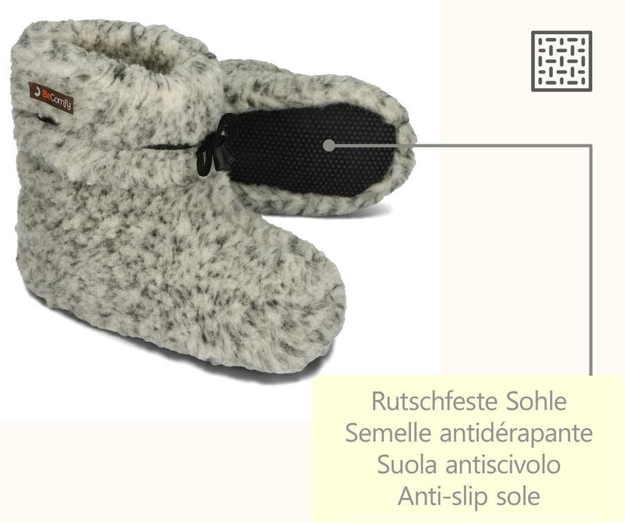 Omgoods Warm Schapenwol Slippers Unisex met Veters