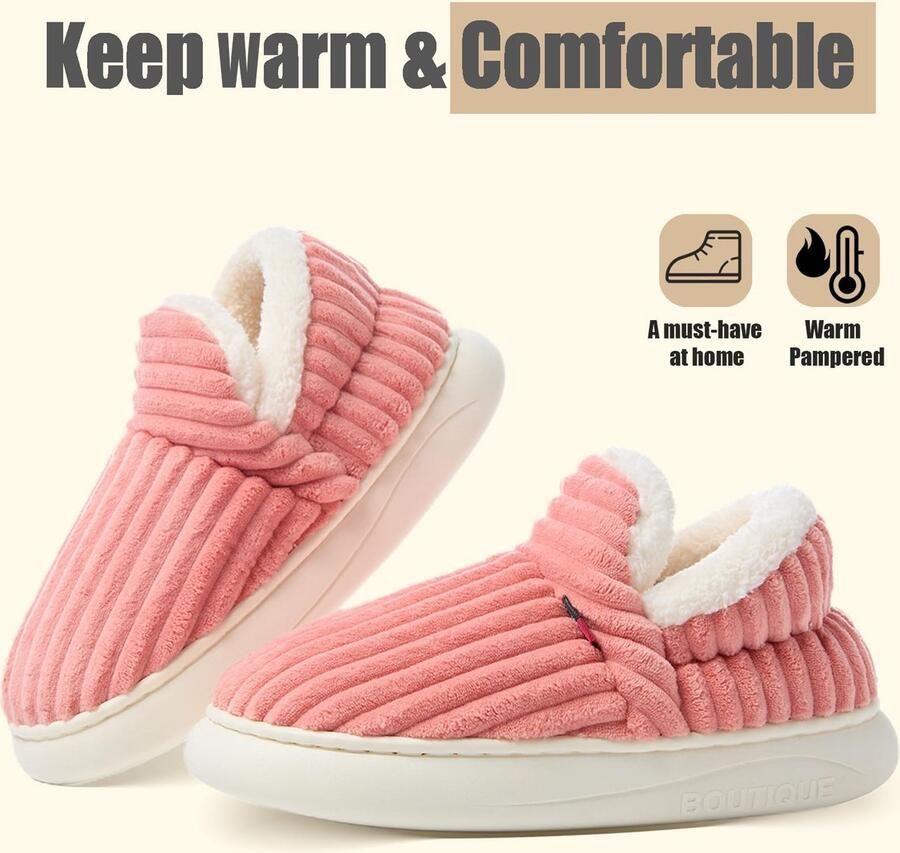 Omgoods Warme Fuzzy Dames Slippers voor Binnen en Buiten