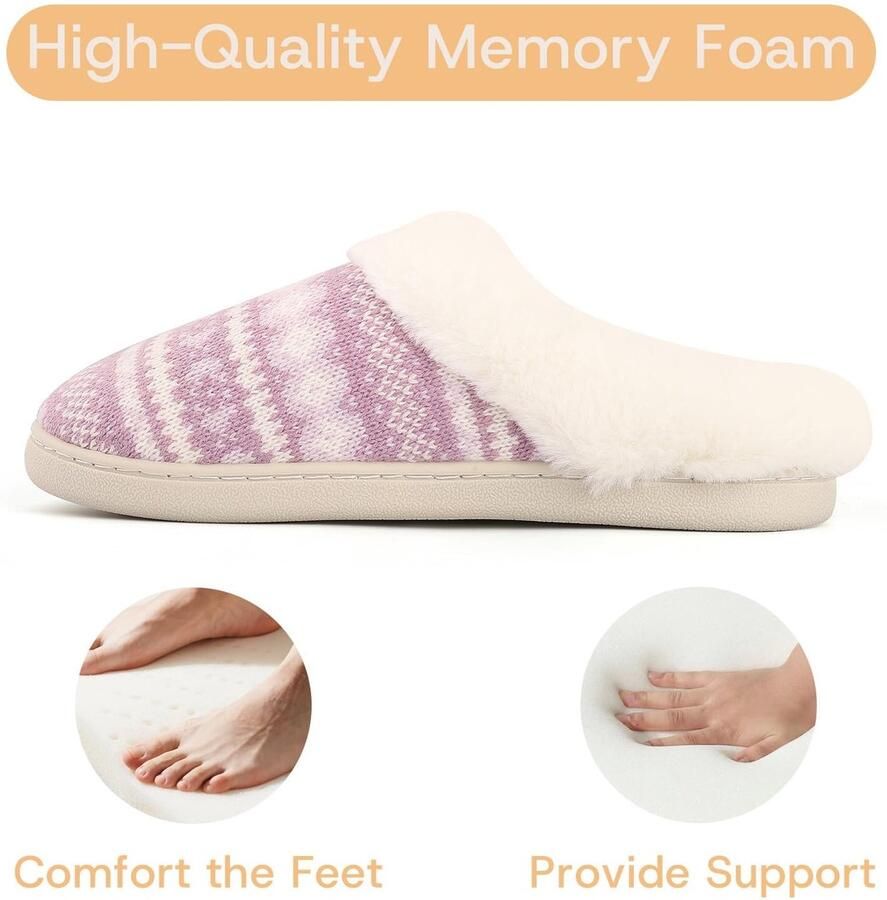 Omgoods Warme Pantoffels voor Dames met Traagschuim en Pluche Voering