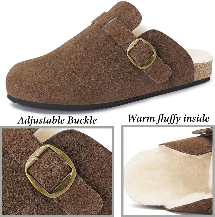 Omgoods Warme Plush Leren Slippers voor en