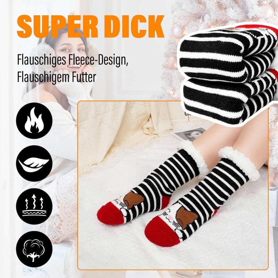 Omgoods Warme Slipper Sokken met Antislipzool voor Dames