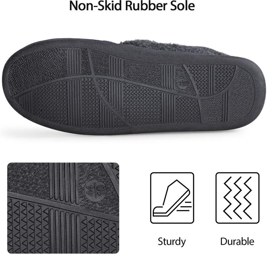 Omgoods Warme Vilt Slippers voor Binnen en Buiten Grijs