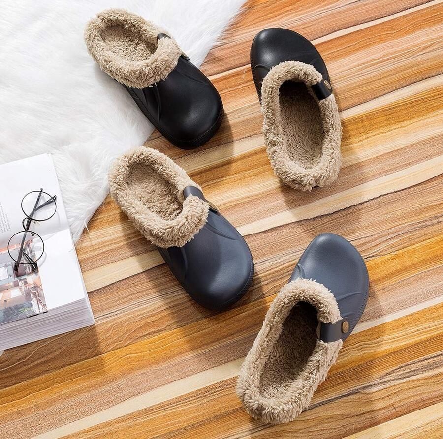 Omgoods Warme Waterdichte Slippers voor Binnen en Buiten