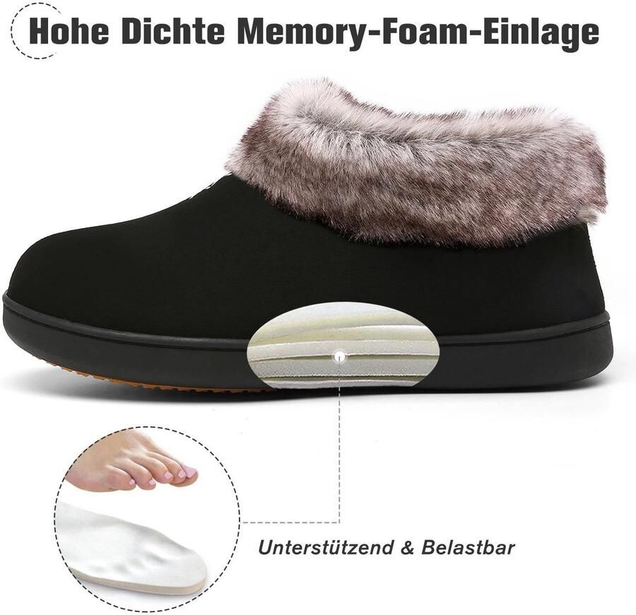 Omgoods Warme Winter Slippers met Geheugenfoam en Pluchevoering