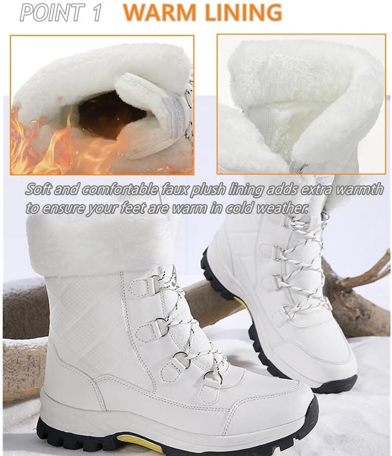 Omgoods Warme Winterlaarzen voor Dames met Fleecevoering
