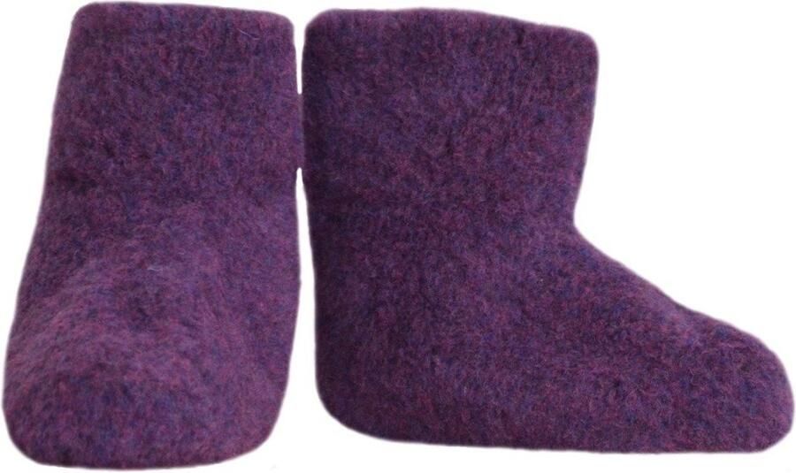 Omgoods Warmte Slippers van 100% Schapenwol in Paars