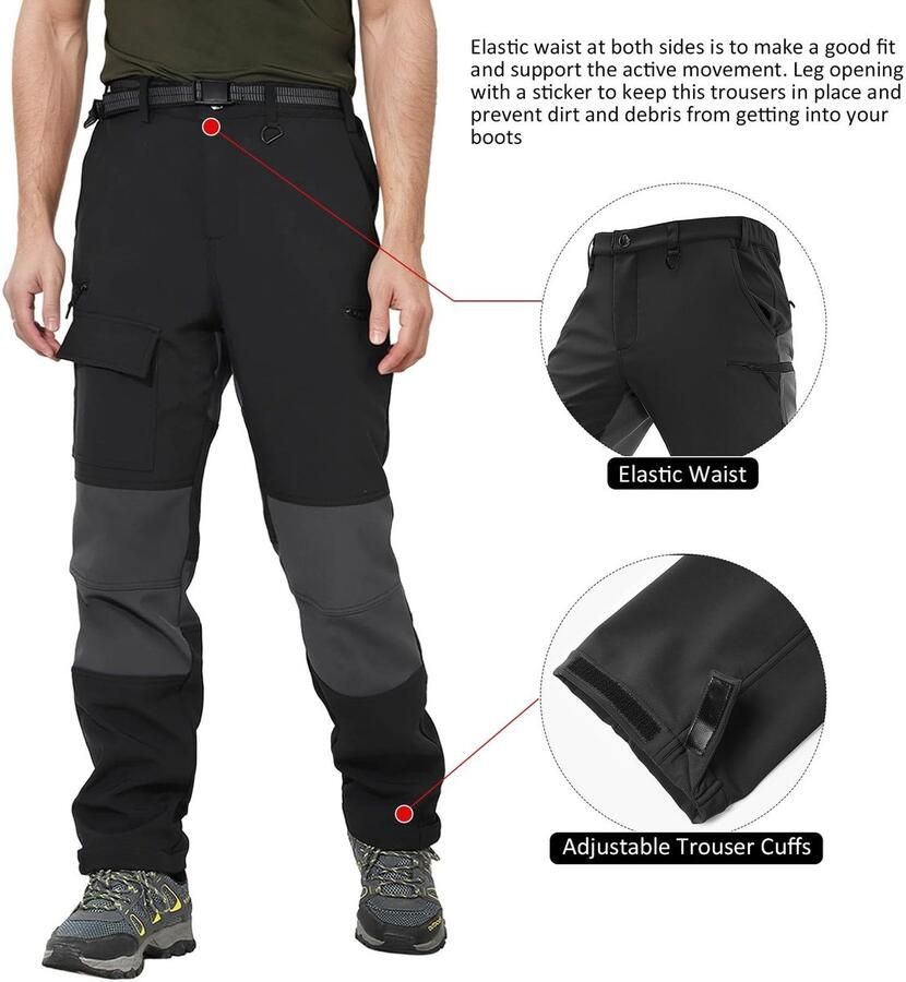 Omgoods Waterdichte Fleece Gevoerde Heren Wandelschoenen