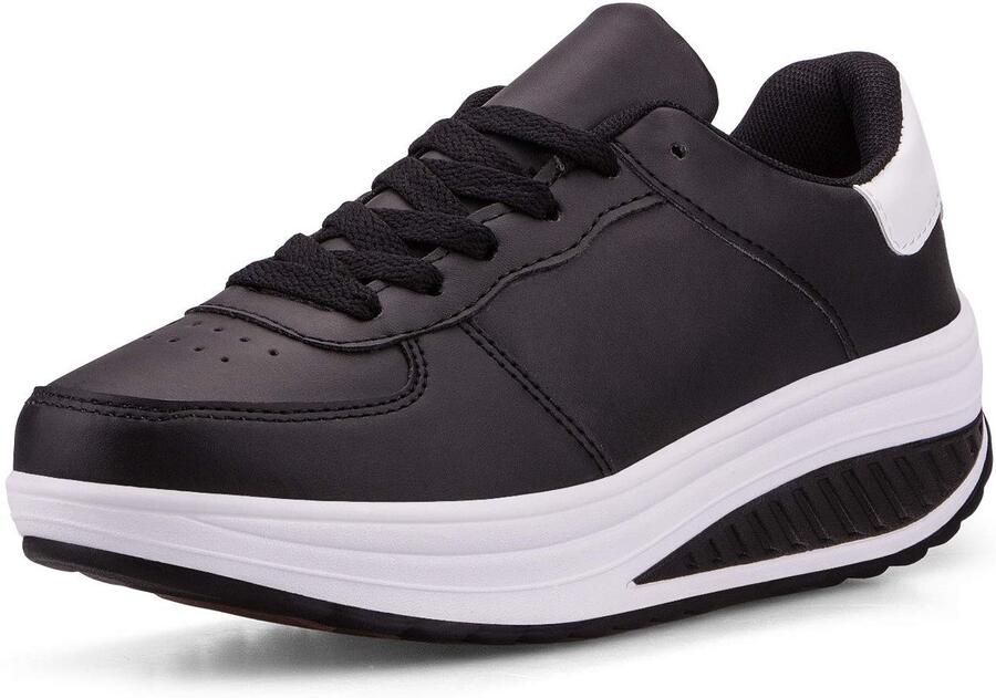 Omgoods Wedge Sneakers voor Dames met Platform en Ademend Ontwerp