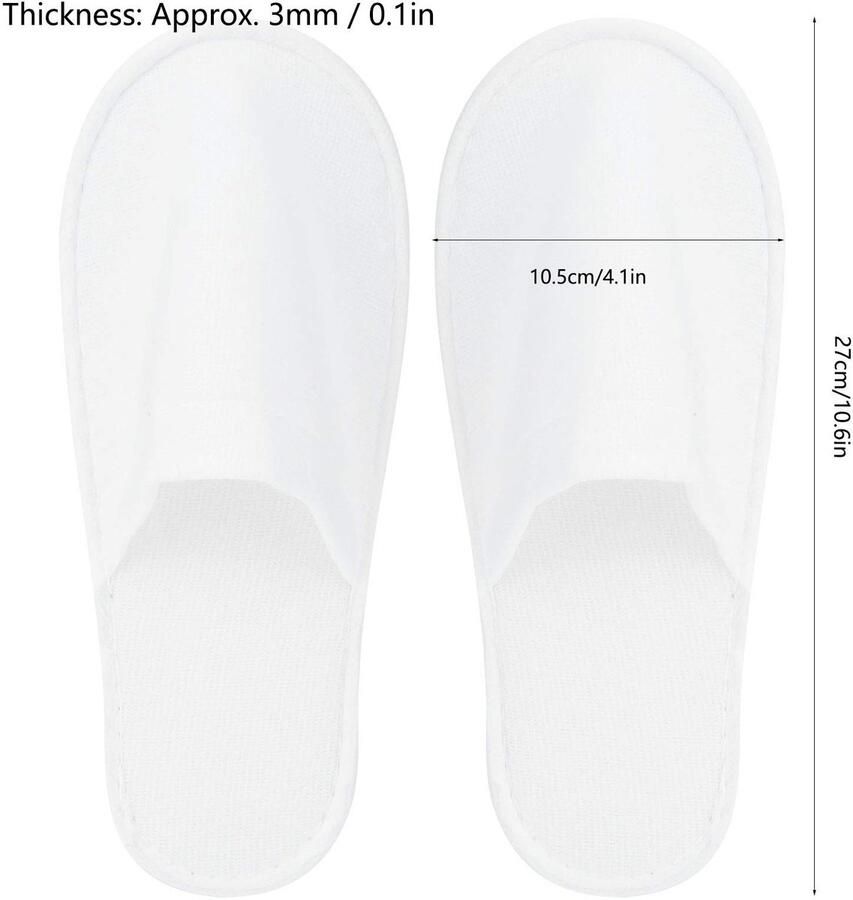 Omgoods- Wegwerpslippers 50 Paar Antislip Badstof Draagcomfort Hygiënisch Geschikt voor Hotel Spa Hotel Slippers
