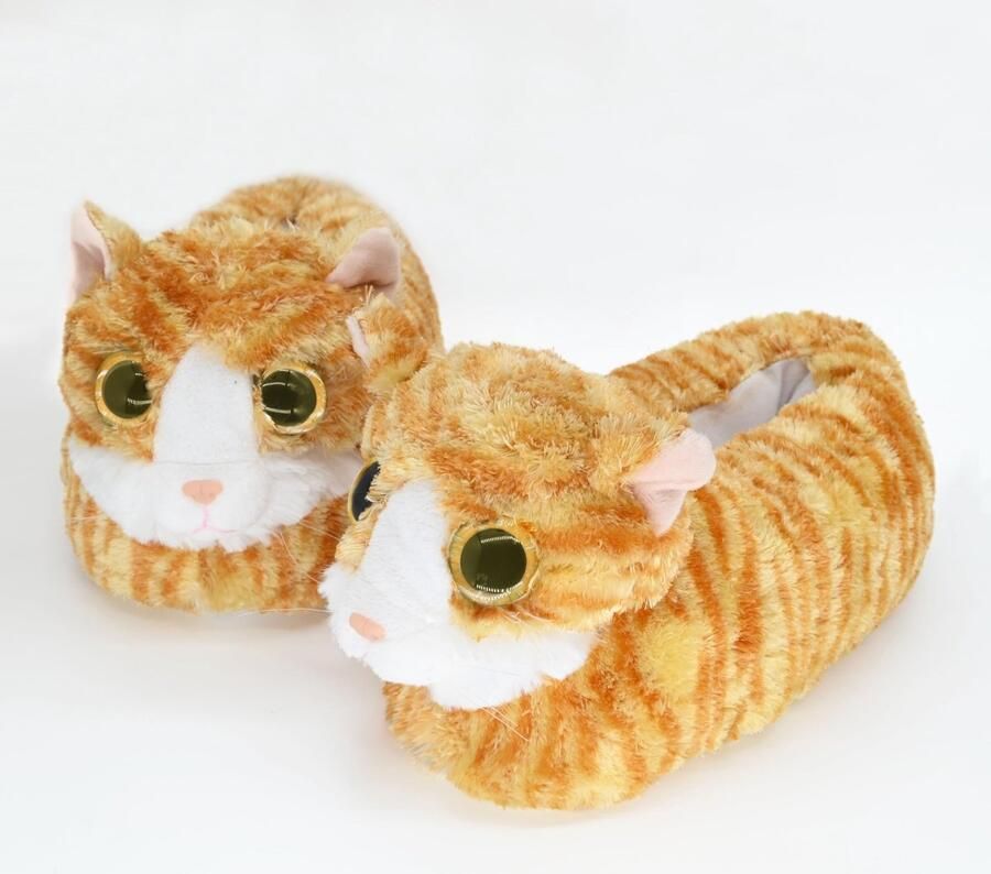 Omgoods Fuzzy Pluche Dames Slippers in Kat Design