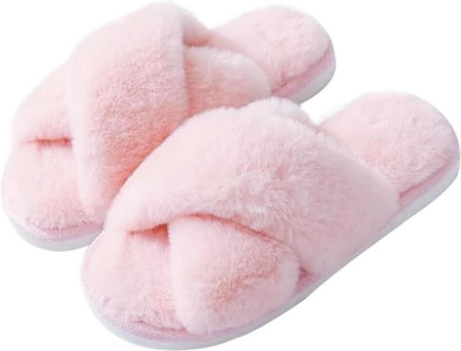 Dailygoody Damespantoffels Pluizige winterpantoffels Geheugenschuim Open teen Gezellige pluche pantoffels Geschikt voor dames