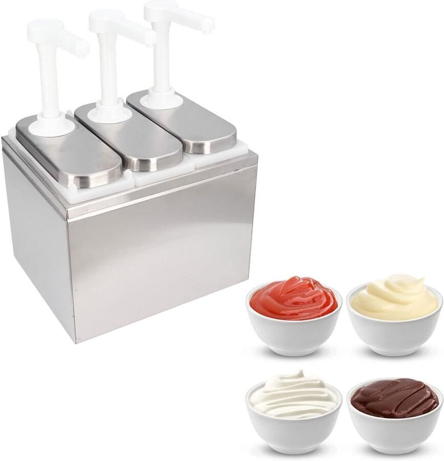 ONF3 Sausdispenser Ketchup Pomp Ideaal voor Keuken en Restaurant 3 Pumps Multifunctioneel Perfect voor Sauzen Geschikt voor Thuis