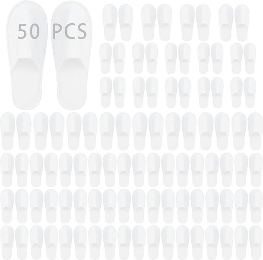 Allecto Wegwerpslippers Antislip Hotel Slippers Comfortabel en Milieuvriendelijk 50 Paar Ideaal voor Gasten Luxe en Hygiënisch Geschi