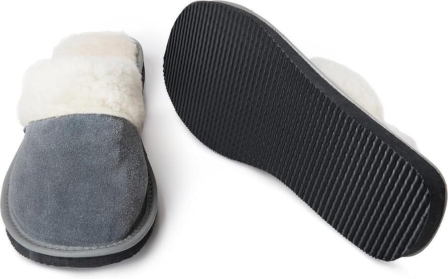 Ontspannende en Comfortabele Club4Brands Damespluche Fluweelzachte Velours en Warme met Wol Gevoerde Pantoffels Indoor-Huisschoenen met Rugloos Ontwerp voor Gemakkelijk aan- en Uittrekken