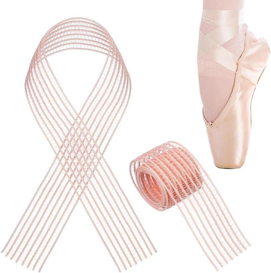 Onzichtbare elastische banden voor pointed shoes 2 stuks Versterkte voetondersteuning voor dans Roze