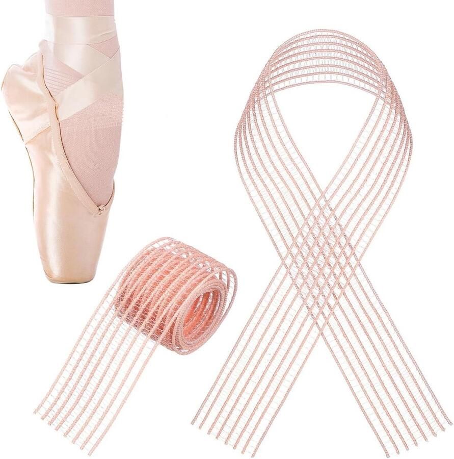 Onzichtbare elastische banden voor pointed shoes 2 stuks versterkte voetsteun voor dans comfortabel en stijlvol (roze