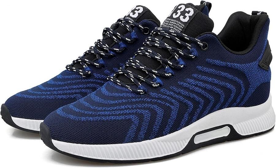 Onzichtbare Hakverhogende Sneakers voor Mannen Ademend en Lichtgewicht Sportschoenen met Veters