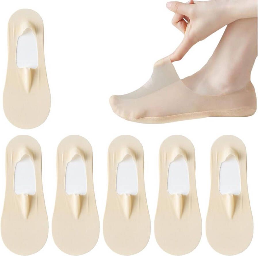 Onzichtbare Sokken Vrouwen 6 Paar Antislip Lichtgewicht en Ademend voor Loafers en Ballerina's