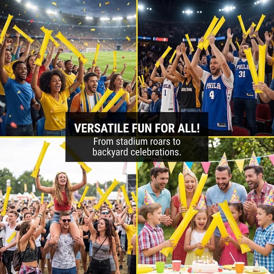 Opblaasbare klompen 10 stuks geel sterk materiaal ideaal voor sportevene ten SnelShoppen