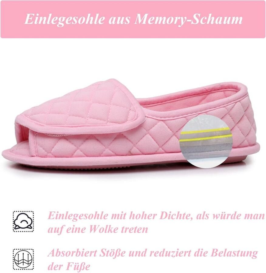 Open pantoffels voor vrouwen comfortabele verstelbare pantoffels van traagschuim binnenschoenen met antislipzool