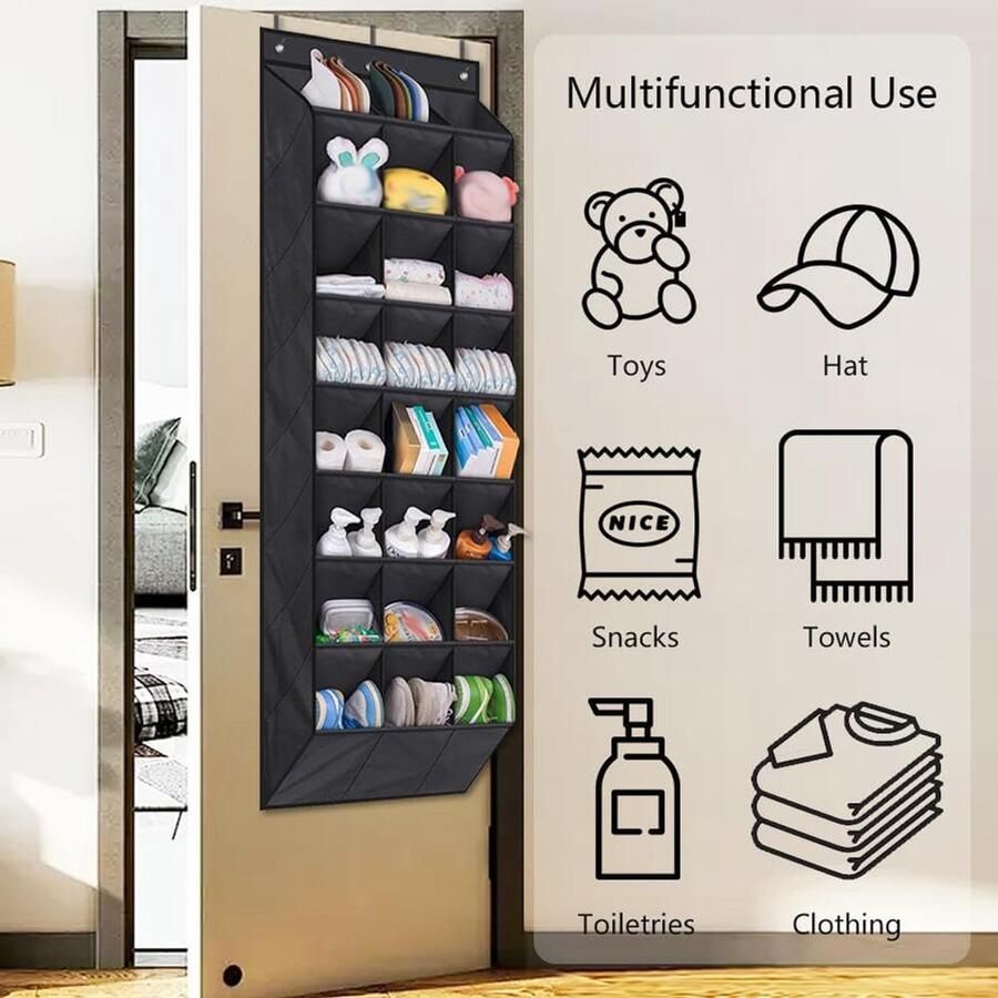 Opknoping voor schoenen schoenenrek voor aan de muur hangend schoenenrek met 24 diepe zakken hangende schoenenrek voor schoenen woonaccessoires enz